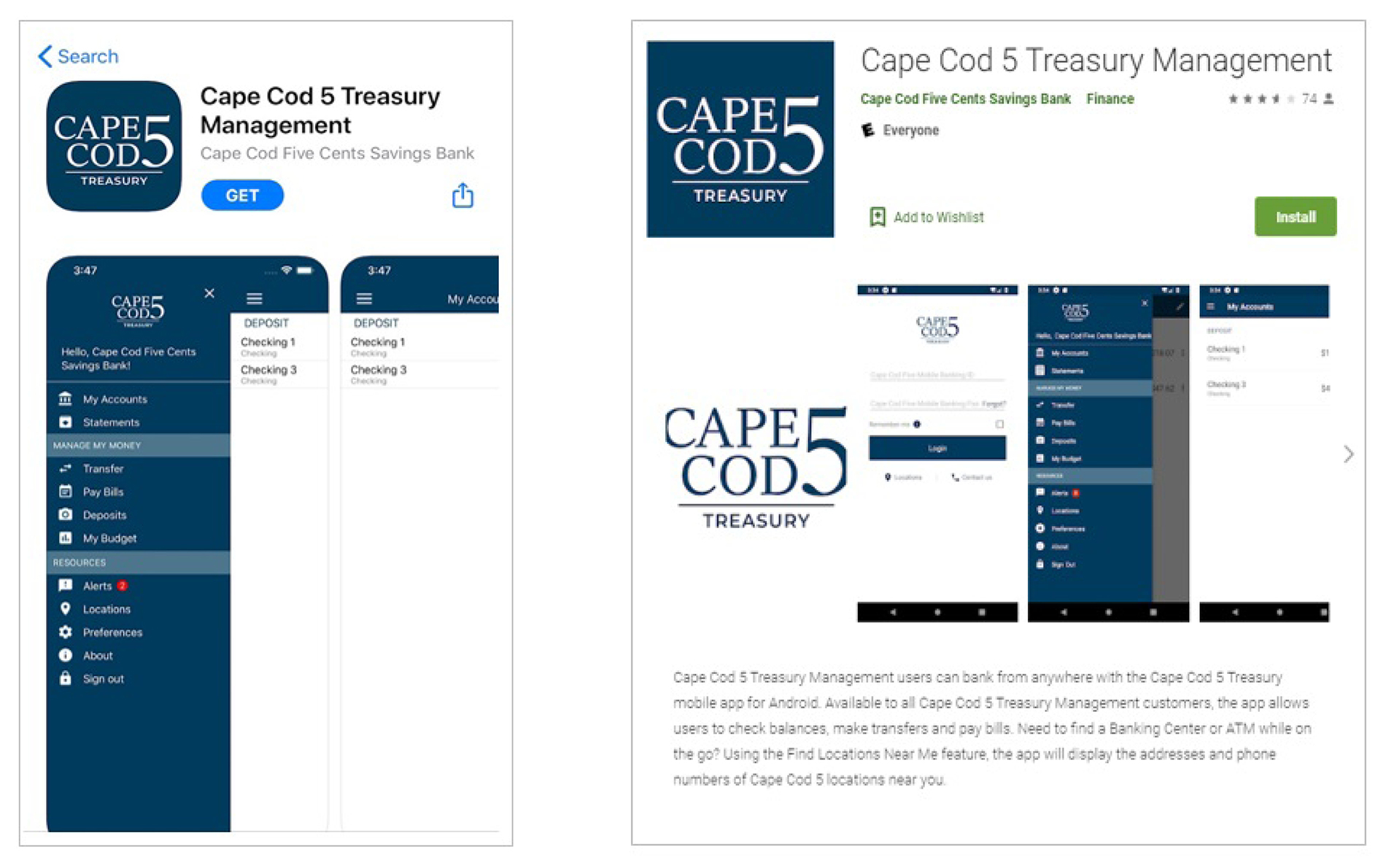 Important Information about Cape Cod 5’s Mobile Banking Apps Cape Cod 5